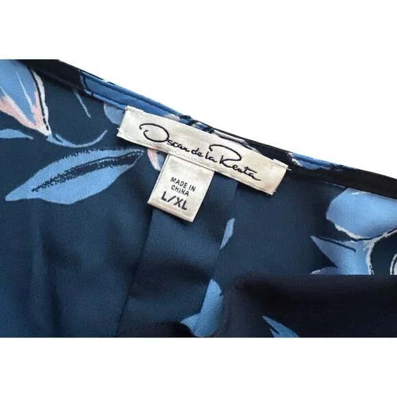 Oscar de la Renta Black and Blue Floral Maxi Dress - Picture 7 of 8